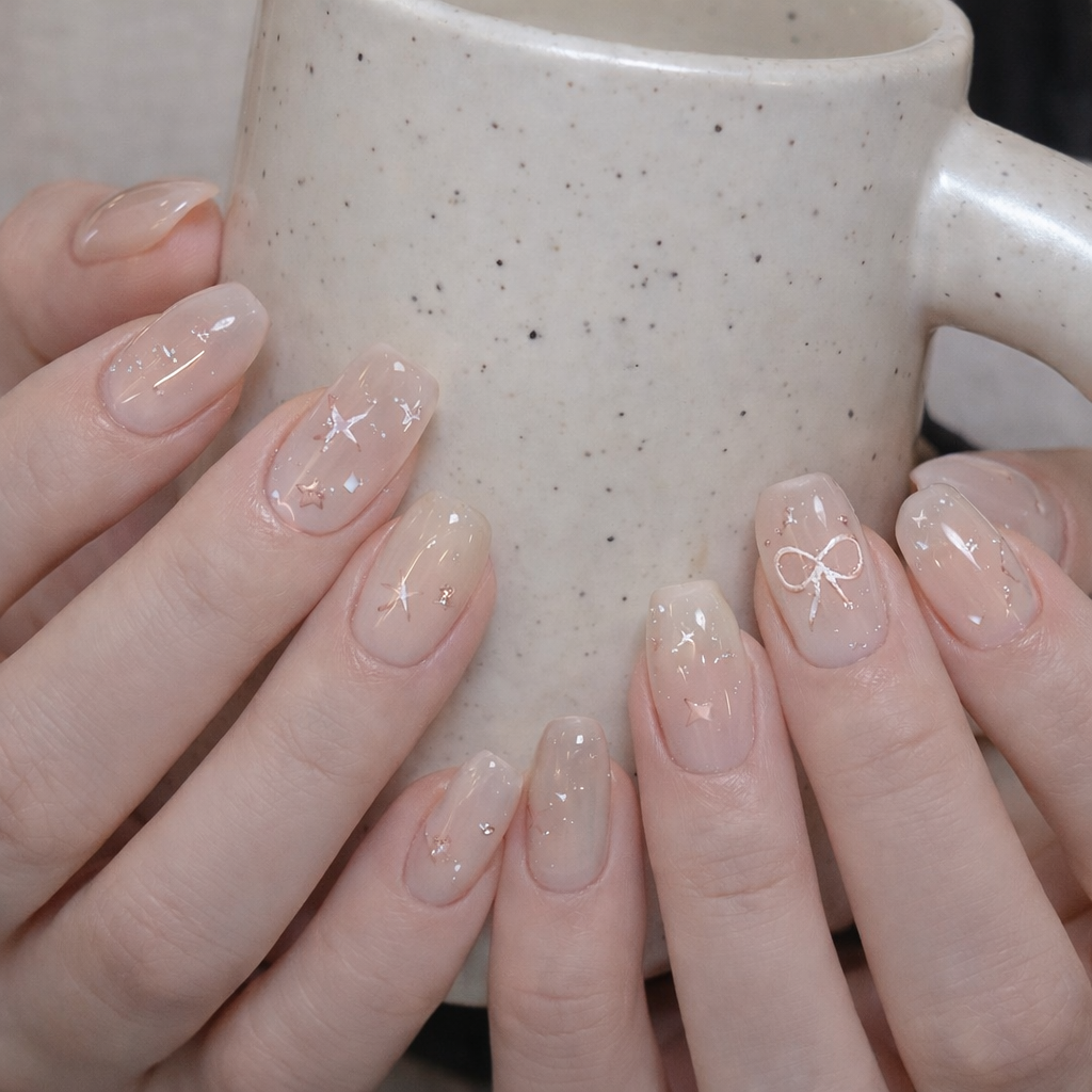 ミルクベージュ｜上品ナチュラルネイルチップ [na0001]