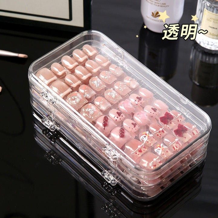 クリア多段式｜ネイルチップ＆パーツ収納ケース（大容量・仕切り付き）[na0006]