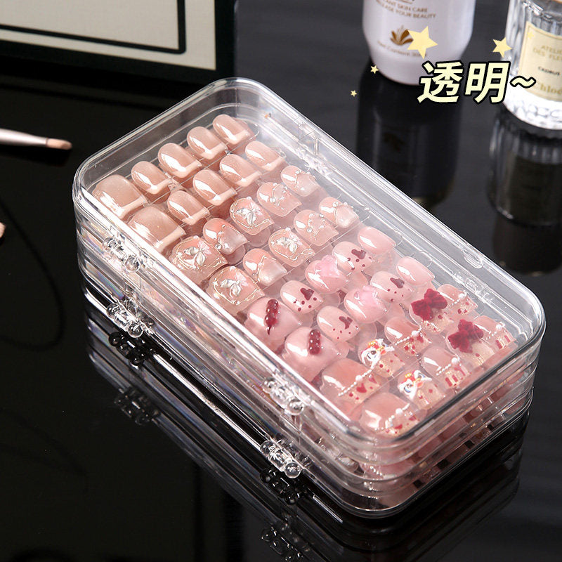 クリア多段式｜ネイルチップ＆パーツ収納ケース（大容量・仕切り付き）[na0006]