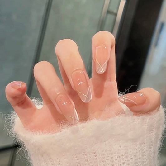 シアーホワイトフレンチ｜透明感あふれるナチュラルネイルチップ[na0010]